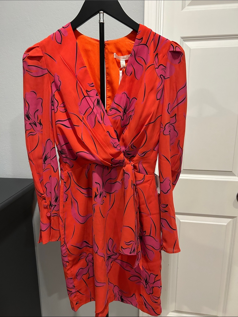NWT Floral Long Sleeve Dress in Pink-Red
